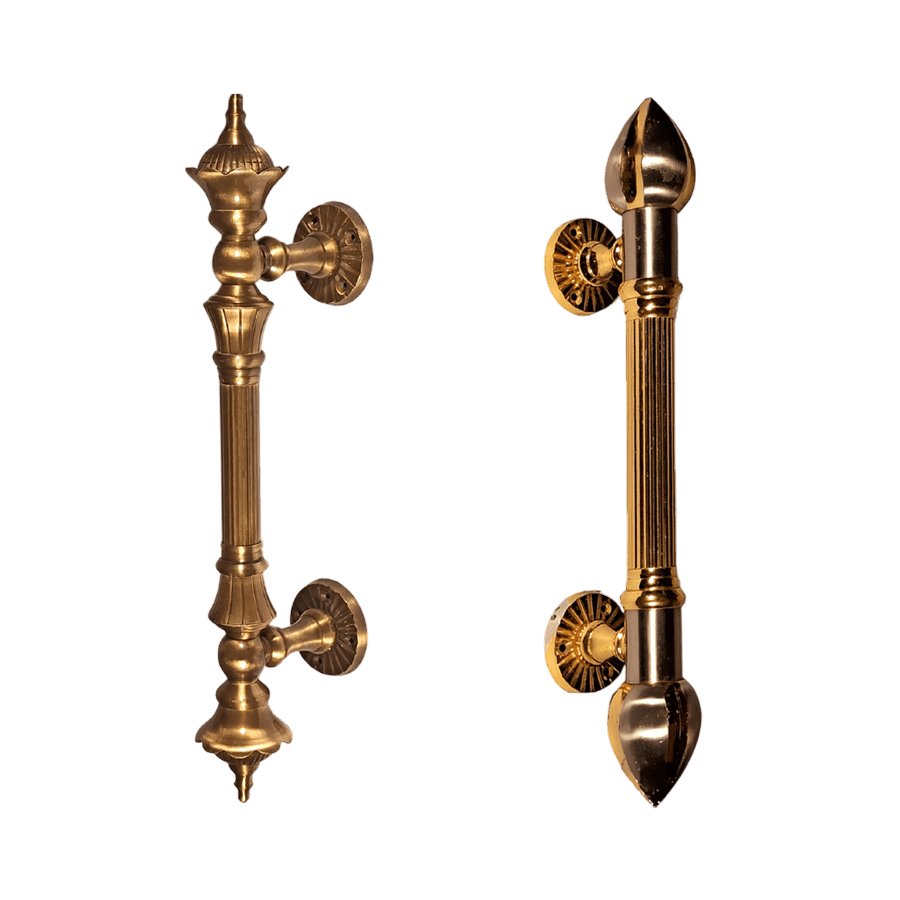 FANCY BRASS DOOR HANDLE (ANTIQUE)